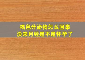 褐色分泌物怎么回事没来月经是不是怀孕了