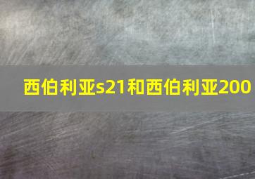 西伯利亚s21和西伯利亚200