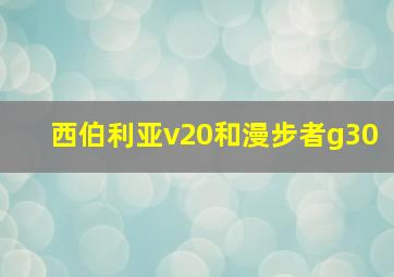 西伯利亚v20和漫步者g30