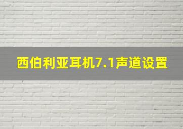 西伯利亚耳机7.1声道设置