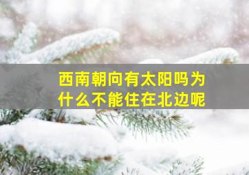 西南朝向有太阳吗为什么不能住在北边呢