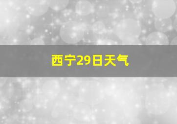 西宁29日天气