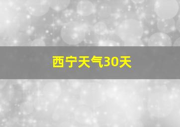 西宁天气30天