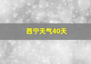 西宁天气40天