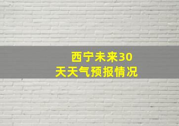 西宁未来30天天气预报情况