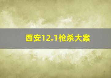 西安12.1枪杀大案