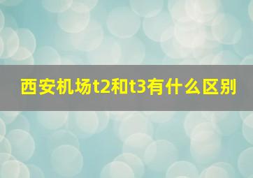 西安机场t2和t3有什么区别