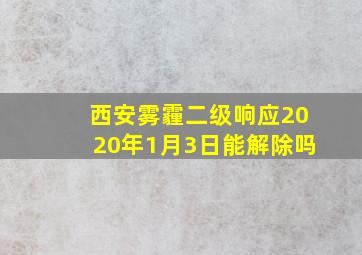 西安雾霾二级响应2020年1月3日能解除吗