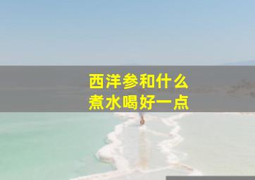 西洋参和什么煮水喝好一点