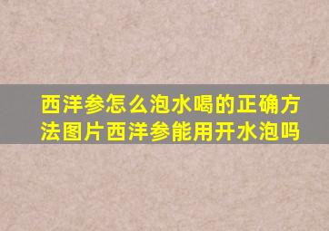 西洋参怎么泡水喝的正确方法图片西洋参能用开水泡吗