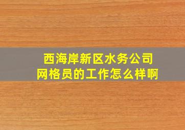 西海岸新区水务公司网格员的工作怎么样啊