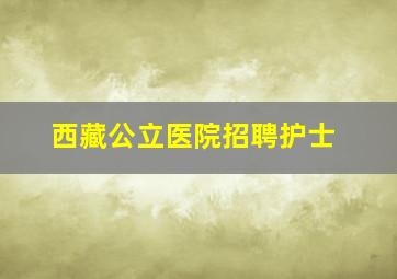 西藏公立医院招聘护士