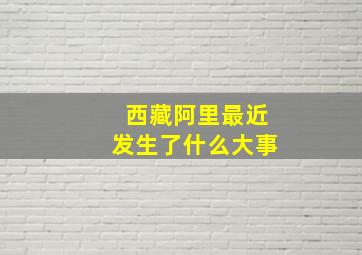 西藏阿里最近发生了什么大事