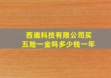 西迪科技有限公司买五险一金吗多少钱一年