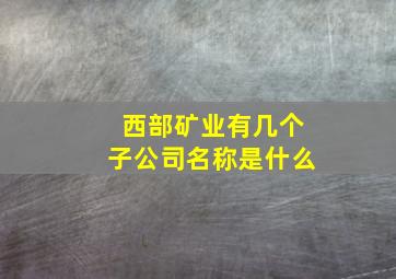 西部矿业有几个子公司名称是什么