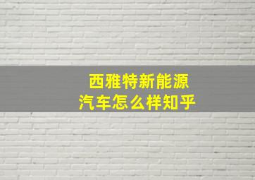 西雅特新能源汽车怎么样知乎