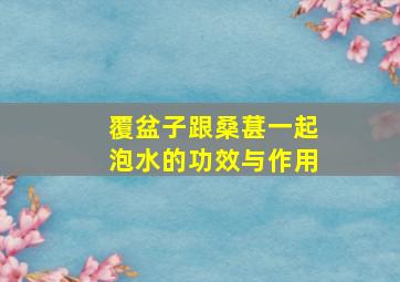 覆盆子跟桑葚一起泡水的功效与作用