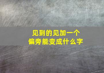 见到的见加一个偏旁能变成什么字