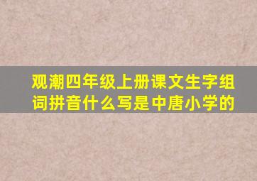 观潮四年级上册课文生字组词拼音什么写是中唐小学的