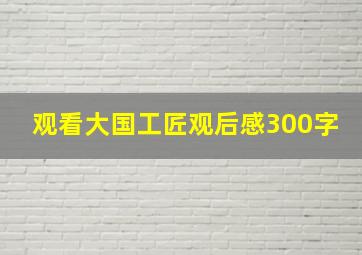 观看大国工匠观后感300字