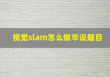 视觉slam怎么做毕设题目