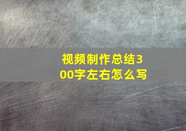 视频制作总结300字左右怎么写