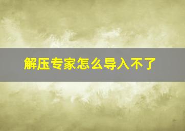 解压专家怎么导入不了