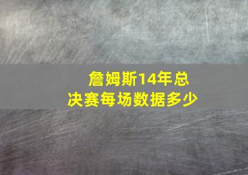 詹姆斯14年总决赛每场数据多少