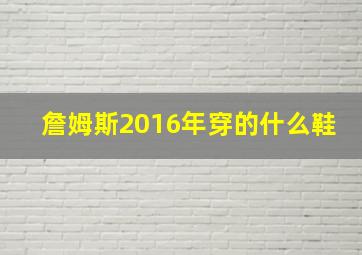 詹姆斯2016年穿的什么鞋