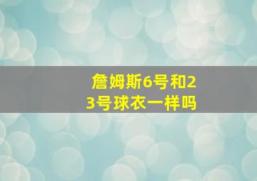 詹姆斯6号和23号球衣一样吗