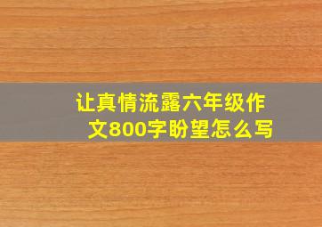 让真情流露六年级作文800字盼望怎么写