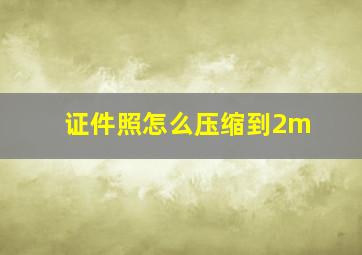 证件照怎么压缩到2m