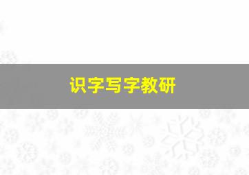 识字写字教研