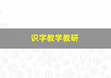 识字教学教研