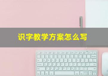 识字教学方案怎么写