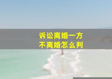 诉讼离婚一方不离婚怎么判