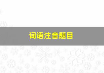 词语注音题目