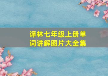 译林七年级上册单词讲解图片大全集