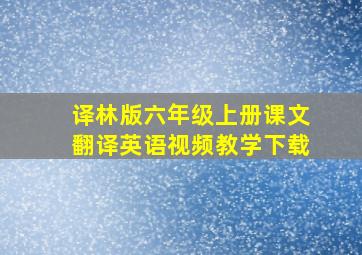 译林版六年级上册课文翻译英语视频教学下载