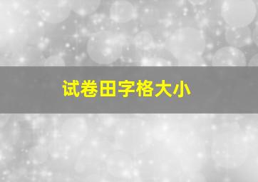 试卷田字格大小