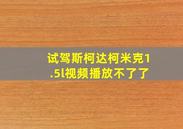 试驾斯柯达柯米克1.5l视频播放不了了