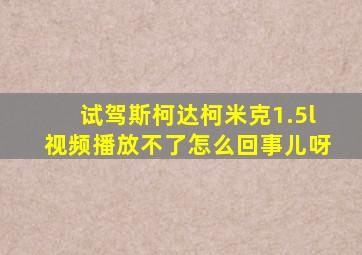 试驾斯柯达柯米克1.5l视频播放不了怎么回事儿呀