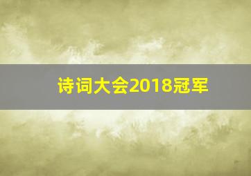 诗词大会2018冠军