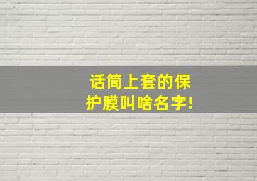 话筒上套的保护膜叫啥名字!