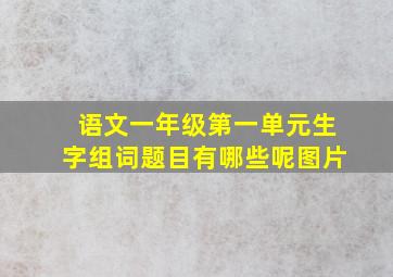 语文一年级第一单元生字组词题目有哪些呢图片