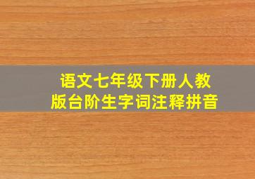 语文七年级下册人教版台阶生字词注释拼音