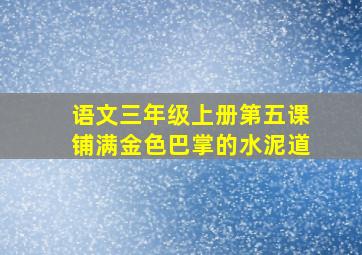 语文三年级上册第五课铺满金色巴掌的水泥道