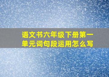 语文书六年级下册第一单元词句段运用怎么写