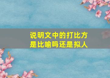 说明文中的打比方是比喻吗还是拟人