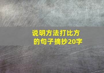 说明方法打比方的句子摘抄20字